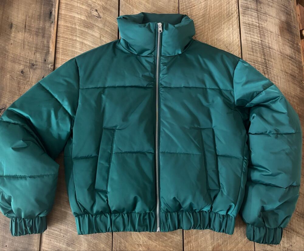 ABERCROMBIE & FITCH Women’s Puffer Winter Jacket Zip-Up Like NEW Green Size XS